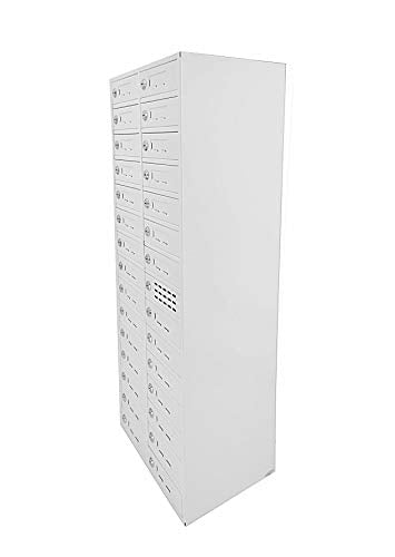FixtureDisplays 30-Slot Cellphone Charging Station USB Locker Cabinet 14X38X9 - 15251-USB-NPF