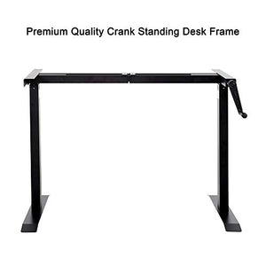 UNICOO – Primum Quality 55.12 x 27.6 Inch Crank Height Adjustable Standing Desk, Sit to Stand up Desk, Home Office Computer Table (Black Frame/Black Top-55IN-Crank)