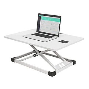 Standing Desk Converter 25.5 Inches Height Adjustable Stand Up Desk Riser Home Office Desk Workstation for Laptop Monitor (Color : White)