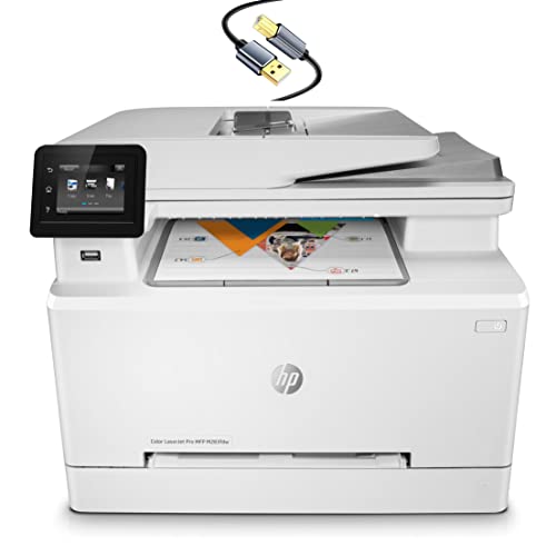 HP Laserjet Pro MFP M283fdwB All-in-One Wireless Color Laser Printer - Print Scan Copy Fax - 22 ppm, 600 x 600 dpi, 8.5 x 14, 50-Sheet ADF, Auto Duplex Printing, Ethernet