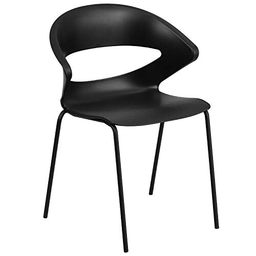 Flash Furniture 5 Pack HERCULES Series 440 lb. Capacity Black Stack Chair