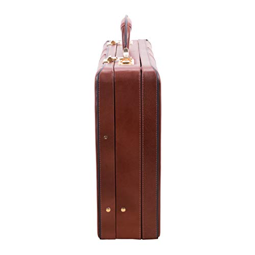 McKleinUSA V Series, Coughlin, Top Grain Cowhide Leather, Leather 4.5" Expandable Attaché Briefcase, Brown (80464), 18 L x 4 5 W x 13 H