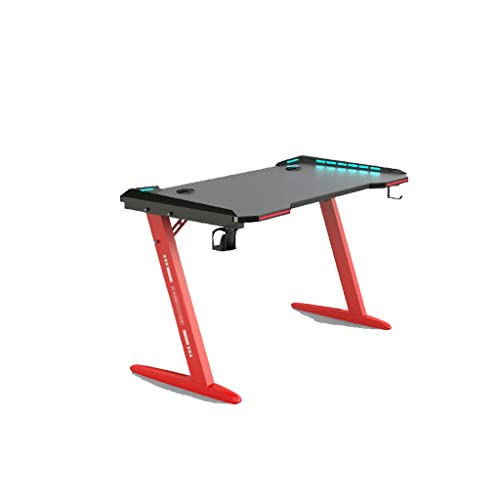 AAGAZA Black Gaming Table with Lamp Z Leg Adjustable Office Computer Desk