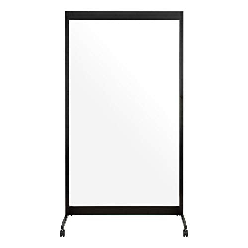 Factory Direct Partners 12793-BK Clear Acrylic Mobile Room Divider with Locking Casters