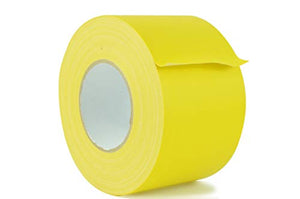 WOD GTC12 Gaffer Tape, Yellow Low Gloss Finish Film, 3 inch x 60 yds. (Case of 16-Rolls) Residue Free, Non Reflective Cloth Fabric, Secure Cords (Available in Multiple Sizes & Colors)