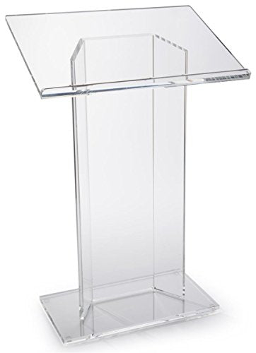Displays2go Clear Acrylic Podium, Large Top with Lip, 31.5" x 48", 3/4" Thick Panels (LECTCVM)