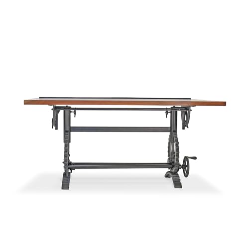 Rustic Deco French Industrial Writing Table Drafting Desk - Sit Stand Adjustable - Tilt Top