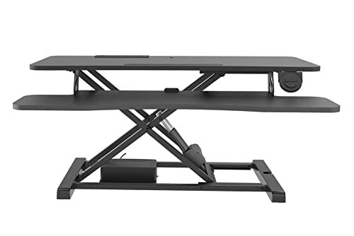 Electric Standing Desk | Height Adjustable Motorized Desk fits 2 Monitors, 32" Wide | Sit to Stand Power Desktop Converter