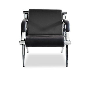 Walsport 3PCS Black PU Leather Reception Chair Office Airport Bench