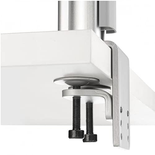 Atdec AWMS-2-LTH75-H-S Dual Stack Heavy Monitor Desk Mount - Flat and Curved up to 49in - VESA 75x75, 100x100 - Tool-Free Adjustable Monitor Height, tilt, pan - Quick Display Release