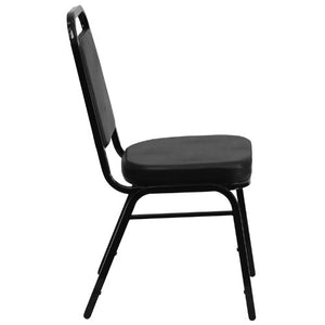 LIVING TRENDS Marvelius Trapezoidal Back Stacking Banquet Chair - 20 Pack, Black Vinyl/Frame