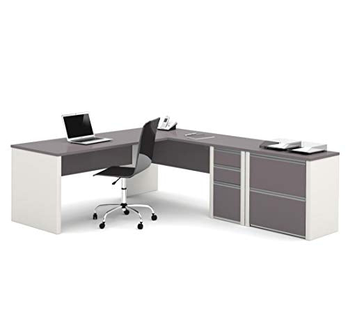 Bestar 2-Piece Set Including a L-Shaped Desk and a lateral File Cabinet - Connexion