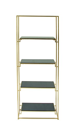 Deco 79 Metal Glass Shelf W, 63" H-65568, 24" W/63 H
