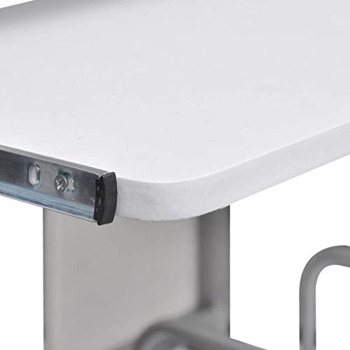 Computer Desk with Pull-Out Keyboard Tray White Cart Game Laptop Table，Modern Computer Writing Game Player Command Center Workstation Desktop Home Office, Single