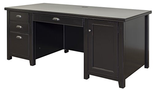 Martin Furniture Tribeca Loft Double Pedestal Computer Desk, Black