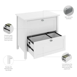 Bush Furniture Broadview 2 Drawer Lateral File Cabinet in Pure White