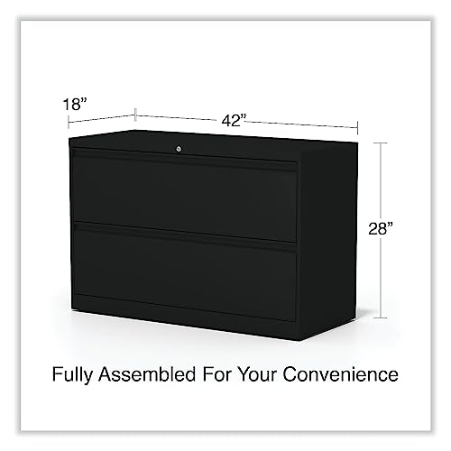 Alera 2-Drawer 42" W Lateral File Cabinet, Black, Legal (ALELF4229BL)