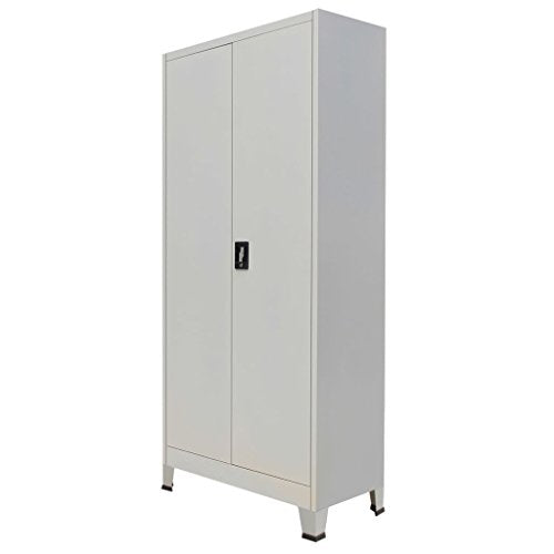 Office Furniture Gray Steel Office Filing Cabinet Organizer with 2 Doors,Lockable File Ccabinet with 4 Adjustable Shelves,3-Point Locking System with 2 Keys
