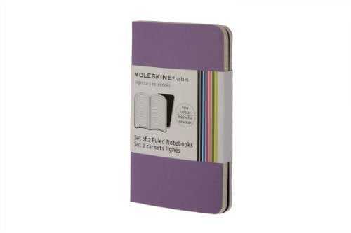 Moleskine Volant Notebook (Set of 2), Extra Small, Ruled, Light Violet, Brilliant Violet, Soft Cover (2.5 x 4)