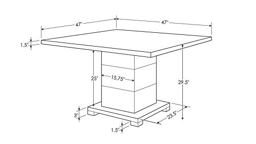 Ford Executive Modern Conference Table in Black Oak Finish - Square
