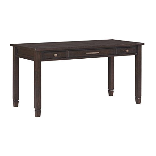 Ashley Furniture Signature Design - Townser Home Office Desk - Contemporary - 3 Drawers - Pewter-Tone Hardware - Grayish Brown Finish