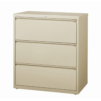 Hirsh HL10000 Series 30" Wide 3 Drawer Lateral File Cabinet in Putty