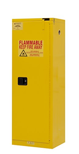 Durham 1022S-50 Flammable Safety Cabinet, 1 Self Closing Door, 22 gal, 23" x 18" x 66-3/8", Yellow