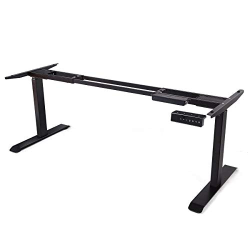 Toolsempire Dual Motor Electric Height Adjustable Standing Desk Frame Sit to Stand Table Base Ergonomic Stand up Riser with Memory Controller (Black Frame)