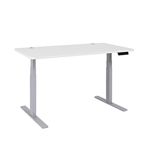 ActiveDesk Standing Desk with Electric Adjustable Height 24.5-50 inches (Dual Motors), Grey Frame - Solid White Classic Table Top Size 53" x 30"