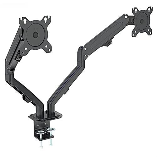 zlw-shop Dual Monitor Stand - Height Adjustable Gas Spring Double Arm Monitor Mount Desk Stand Fits Two 13~27" Screens, Each Arm Holds Up to 15.4lbs