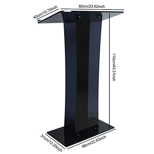 Black Acrylic Podium Stand for Churches, Portable Lecterns & Pulpits