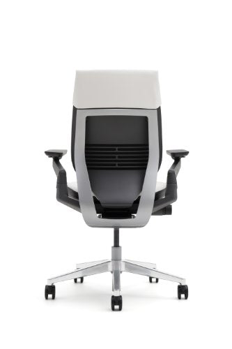 Steelcase Gesture Office Chair - Licorice Upholstered, Platinum Metallic Frame, High Seat, Hard Floor Casters
