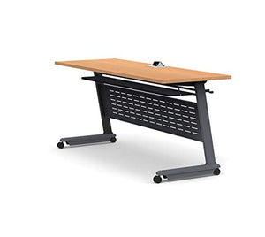 Team Tables Folding Training Seminar Table with Z-Base, Power+USB Outlet, and Fold+Nest Feature