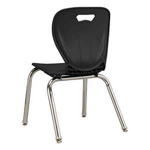 Learniture Shapes Series School Chair, 16" Seat Height, Black, LNT-INM3016BK-SO (Pack of 4)