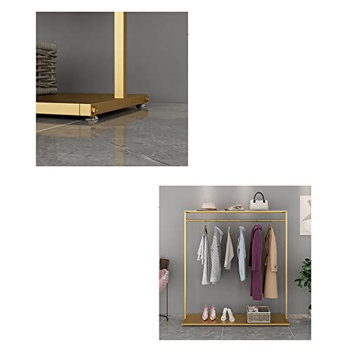 BinOxy Free Standing Coat Rack Heavy Duty Multifunctional Shelf (Gold, Size L)