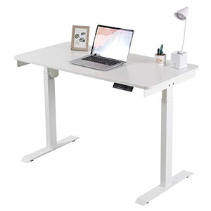 Electric Standing Desk Height Adjustable Desk, 48x 24 inches Sit Stand Desk Home Office Workstation Stand up Desk Sit to Stand Tabletop, White