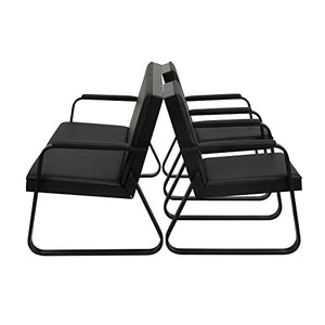 Kinsuite 5-Seat Reception Chair Set - Office Guest Chairs, Waiting Room Bench - Black