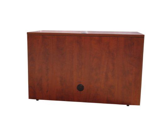 Boss Office Products Holland 71" Executive U-Shape Desk with Pedestal File Storage and Hutch, Cherry