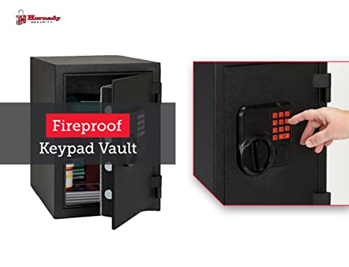 Hornady Fireproof Safe for Guns and Valuables with Keypad Entry – Secure Your Firearms, Cash, Documents, Jewelry and More – 4-6 Digital Keypad Entry, Interior Light and Backup Key – Item 95407