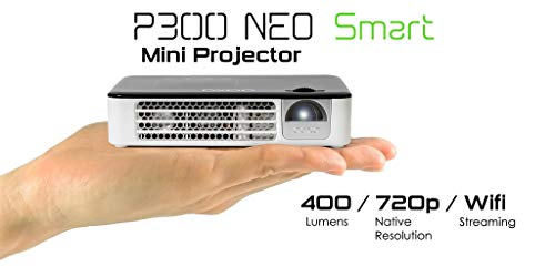 AAXA P300 Neo Smart Android Mini Pico Projector with Battery – Native HD Portable Wireless LED DLP Projector Support 1080p, WiFi Bluetooth HDMI USB Smartphone Mirror, for Business and Home Theater