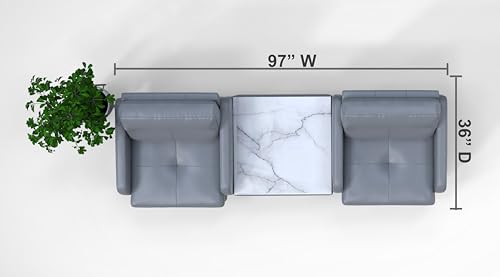 BREAKtime Waiting Reception Lounge Chairs Set with Charging Tables - Model 8128 3pc, Graphite Gray Leather