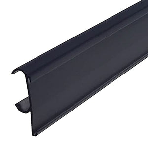 Shelf Label Holder, 100 Pack Shelf Strip Price Tag Holder for 7/8”H Double Wire Shelving Refrigerated Case Cooler Shelf, Black, 29.5”L and 1.25”H