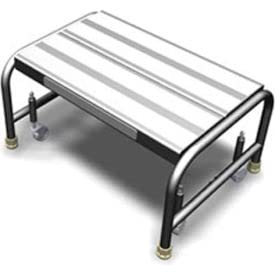 Tri Arc Mfg Mobile Aluminum Step Stand with Solid Ribbed Top Step & 24" Platform