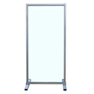 Acrylic Sneeze Guard - Transparent Room Divider - Commercial Grade Standing Floor Partition - Protective Shield For Office, Classroom, Retail, Restaurant, Nail Salon, & More - 30 x 66"