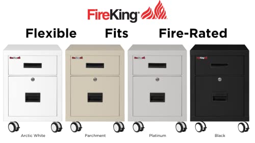 FireKing Mobile Pedestal 1-Hour Fire-Rated File Cabinet for Letter or Legal Files