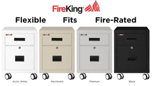 FireKing Mobile Pedestal 1-Hour Fire-Rated File Cabinet