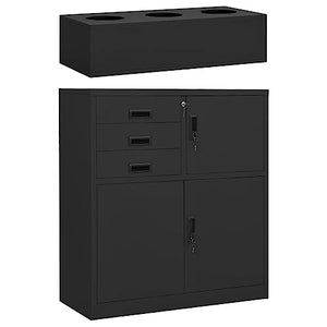 THOYTOUI Steel Office Cabinet with Storage Function 35.4"x15.7"x49.2" Anthracite