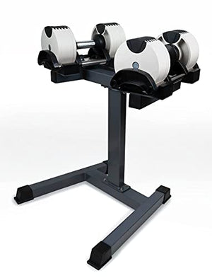 Krato Single Adjustable Dumbbell (20kg/44lb) by ROBURFLEX for Workout Strength Training Fitness Home Gym - Space White color