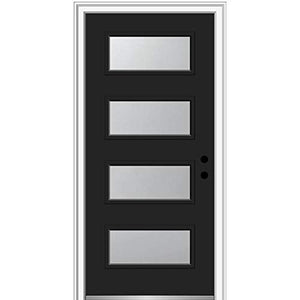 National Door Company Steel Exterior Single Door 36" x 80" 4-Lite Left-Hand Inswing
