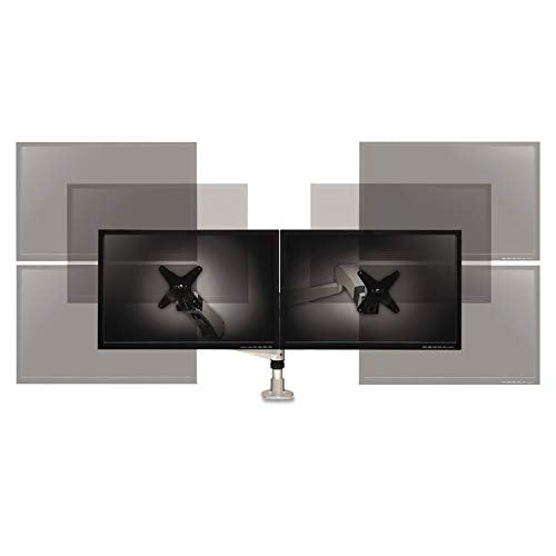 3M Ma265s Dual Monitor Arm Mount, 5 X 21 1/2, Silver